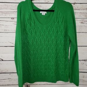 Bright Green XL womens knit sweater